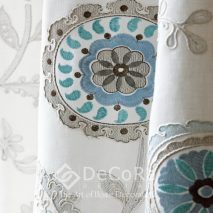 PZRT026-draperie-elegant-catifea-model-floral-albastru-alb-gri