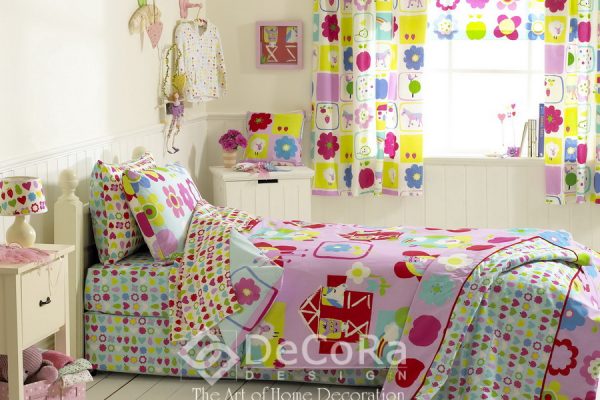 SPTT011-perdele-copii-desene-floral-galben-verde-mov-rosu-lenjerie-pat-roz